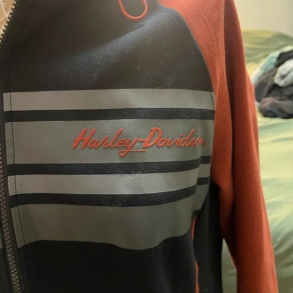 Harley-Davidson Black and Orange Jacket - Picture 3 of 13